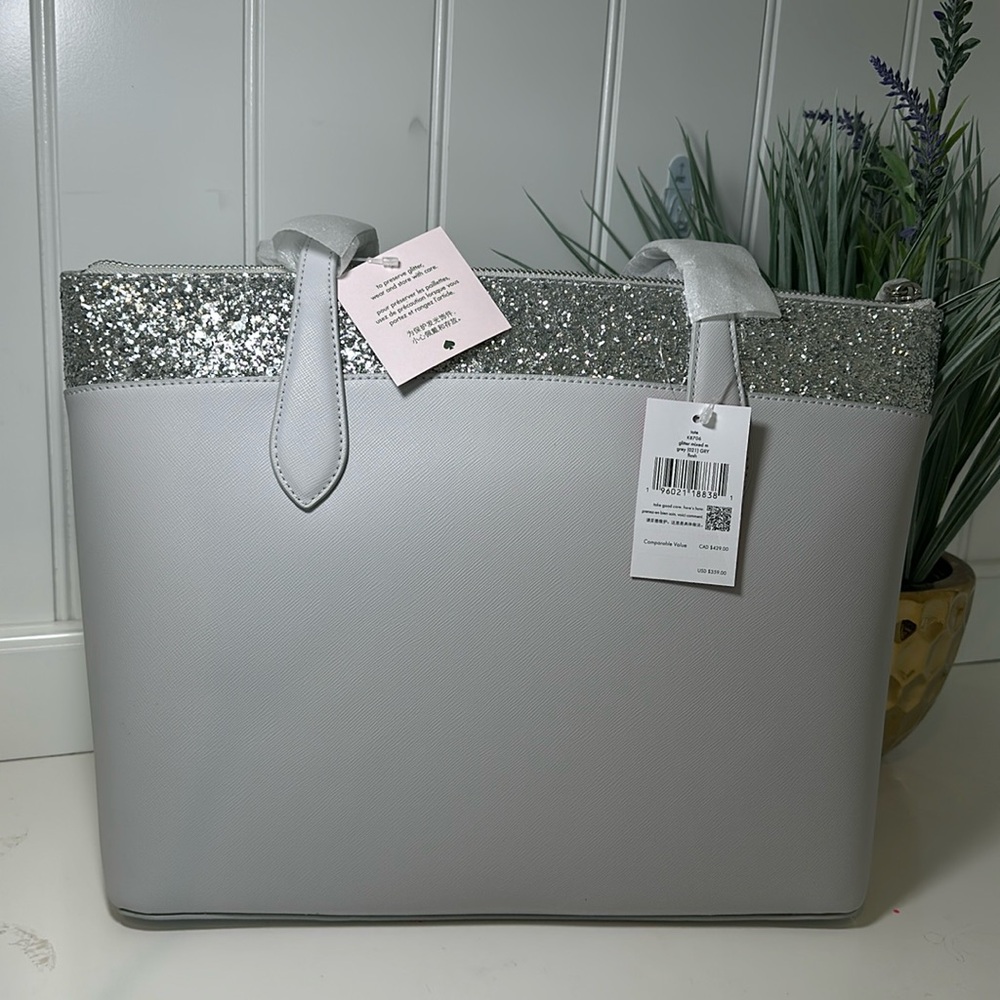 Kate spade glitter mix tote. NWT color gray